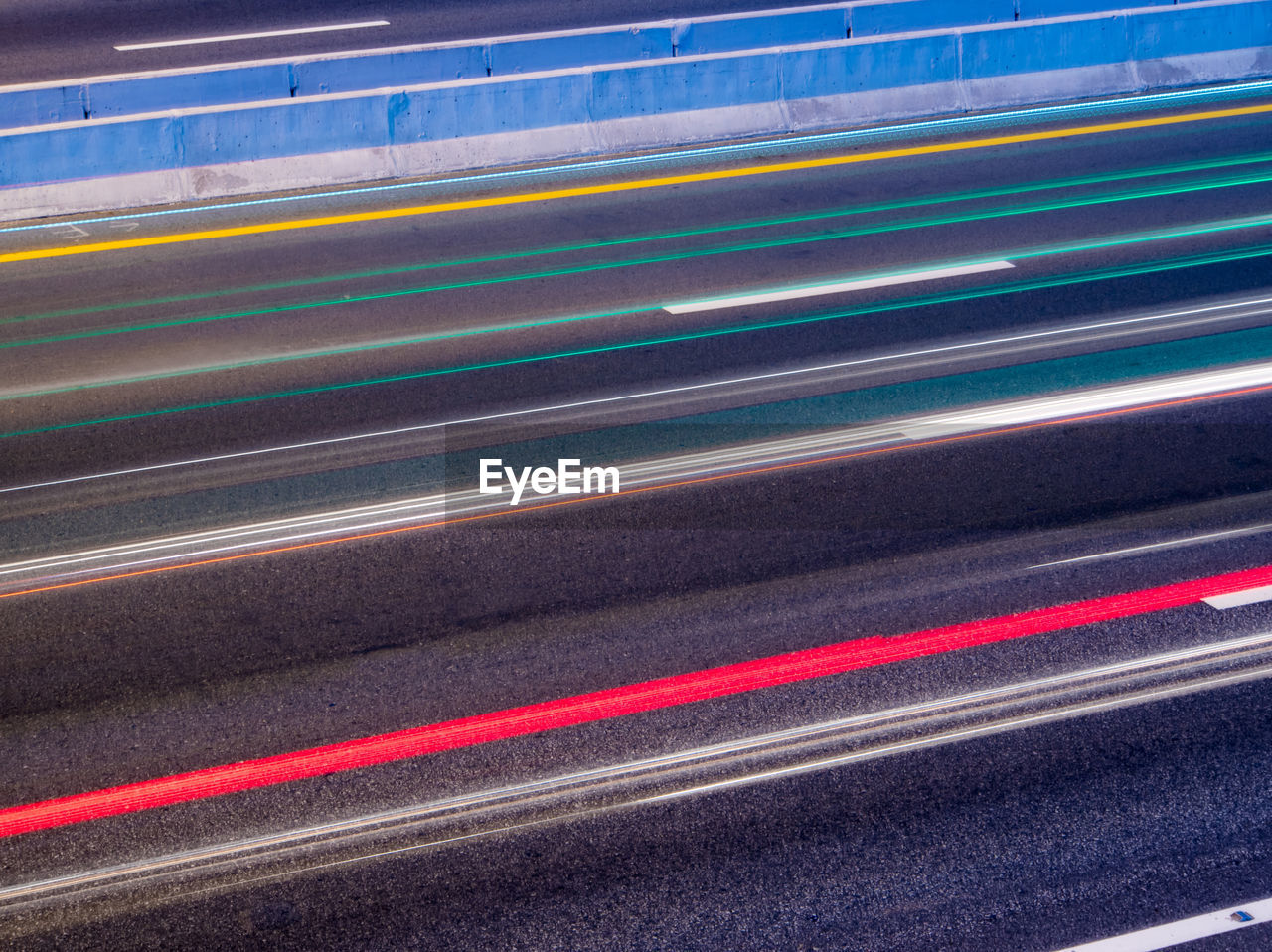 Motion light from cars on the interstate highway