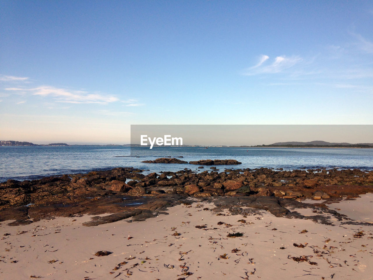 Scenic view of beach against sky