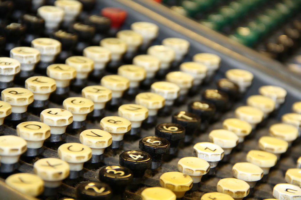 Detail shot of typewriter