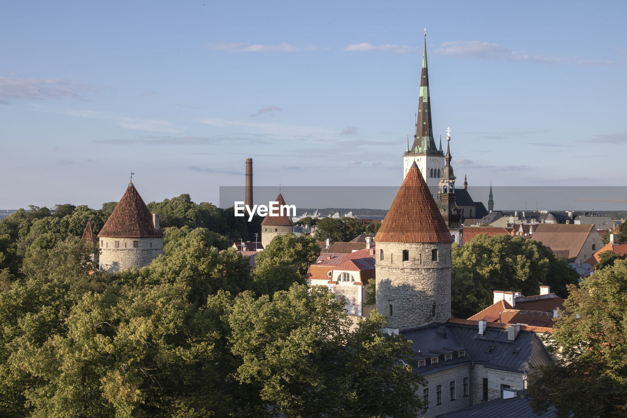 A view from the top of the tallinn old town.