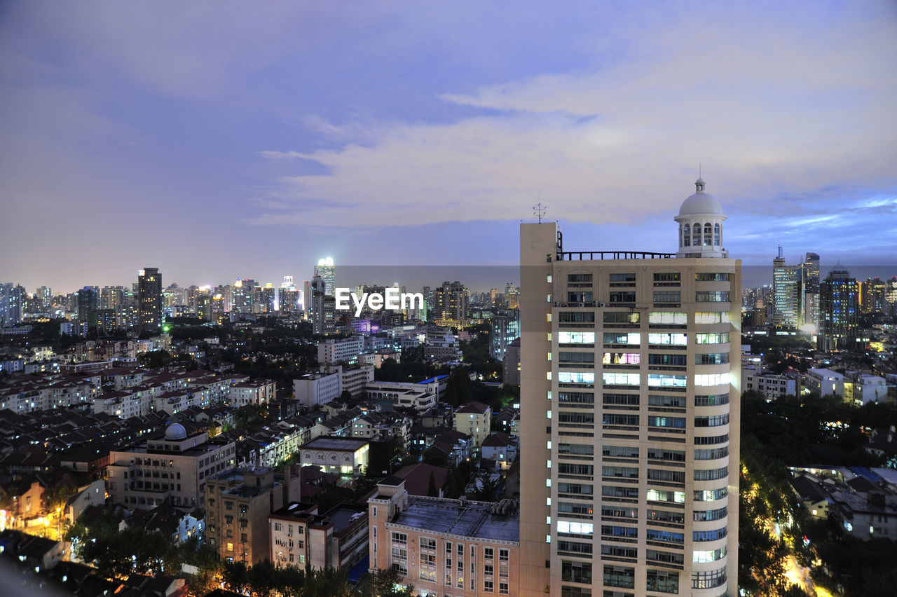 View of skyscrapers in city