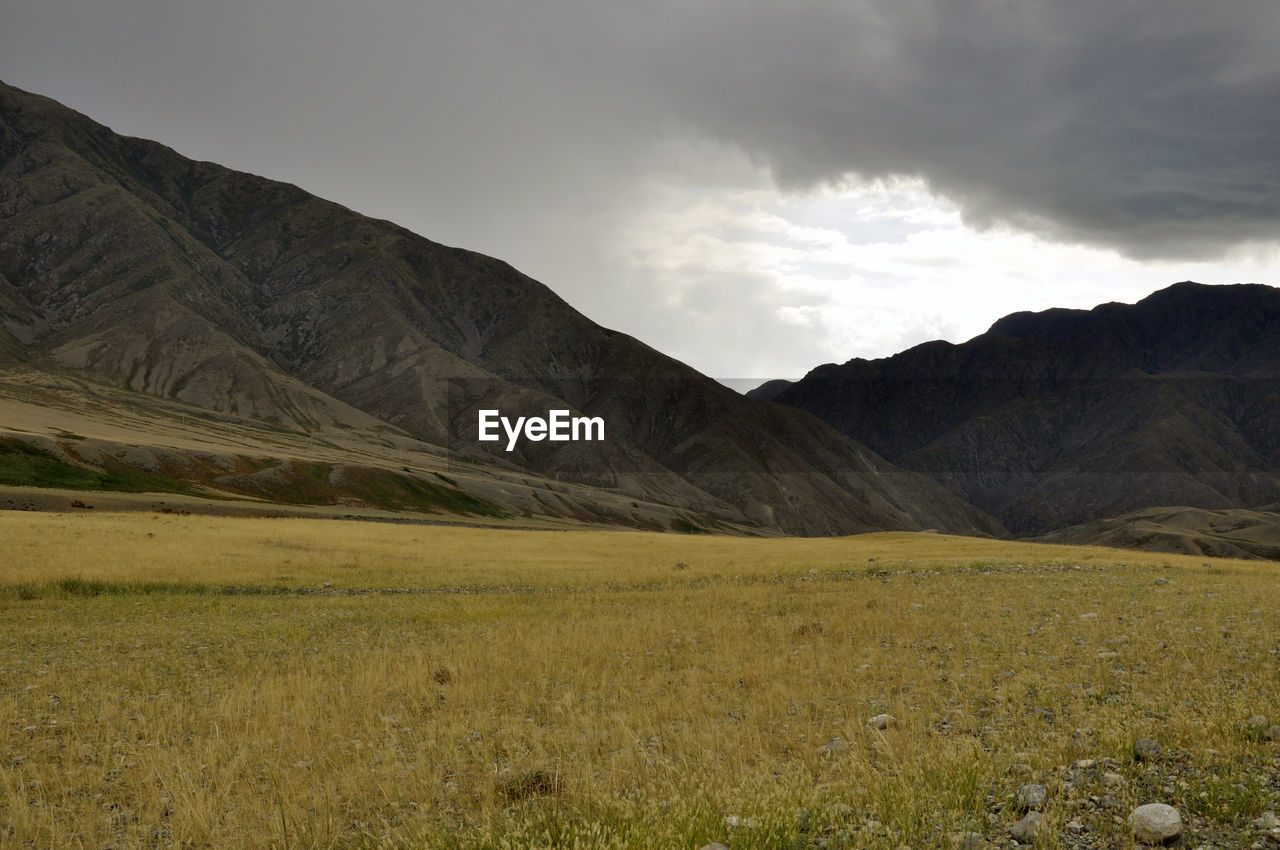 Scenic view of mountains against sky