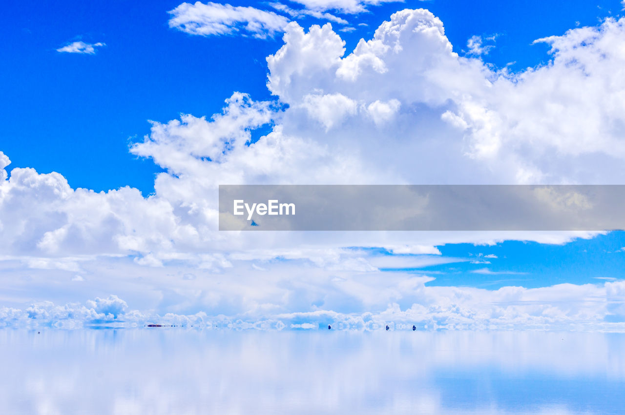 Aerial view of clouds over blue sky