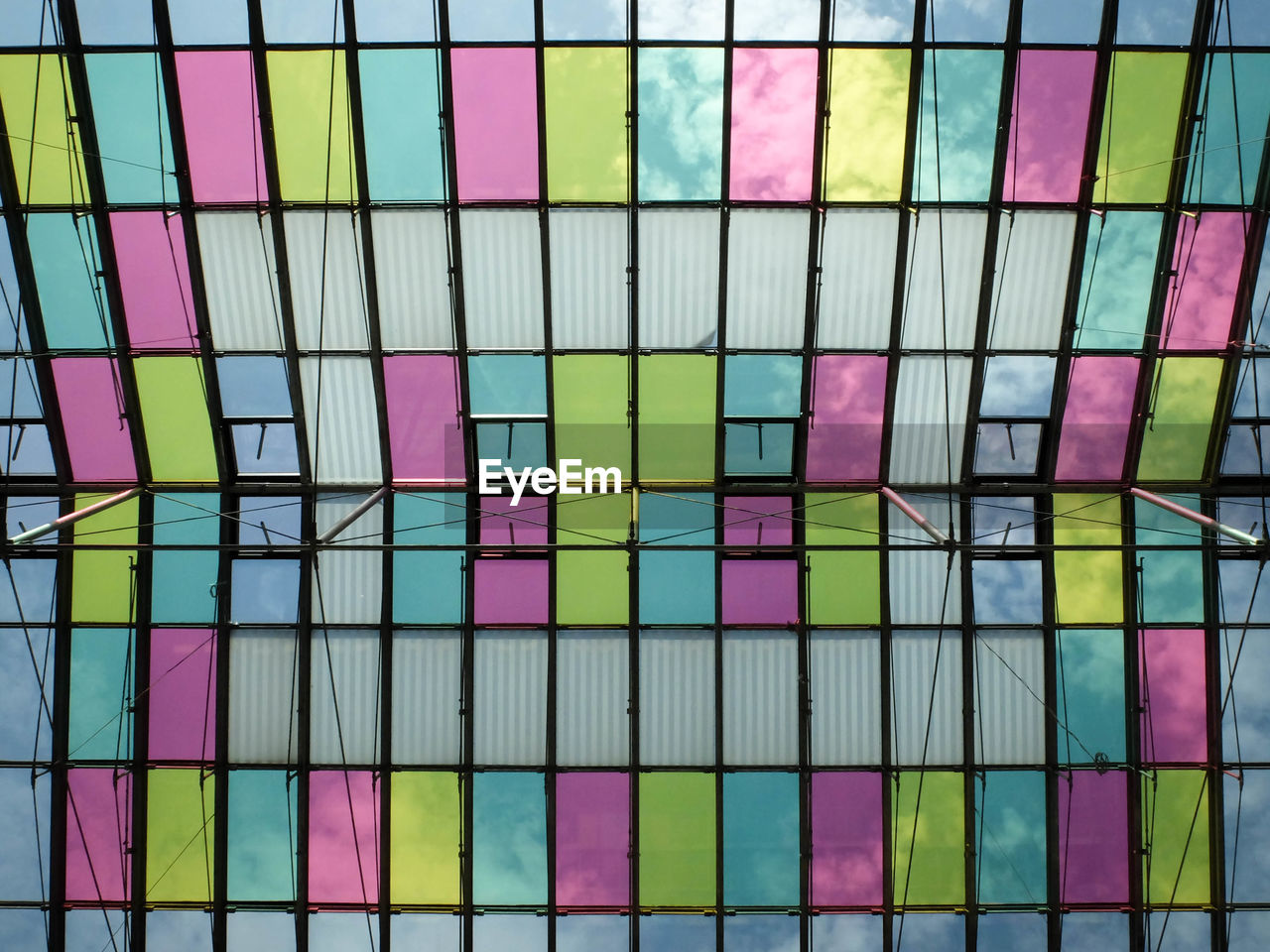 Full frame shot of colorful skylight