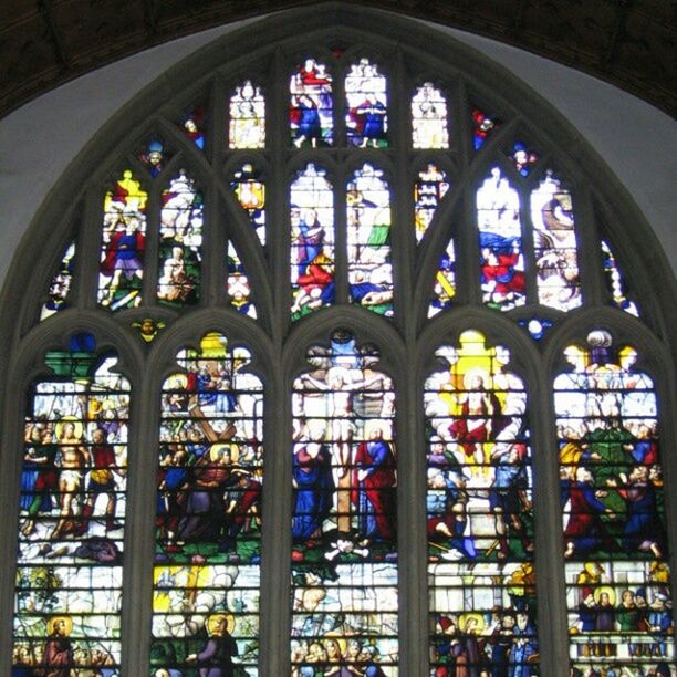 VIEW OF STAINED GLASS WALL