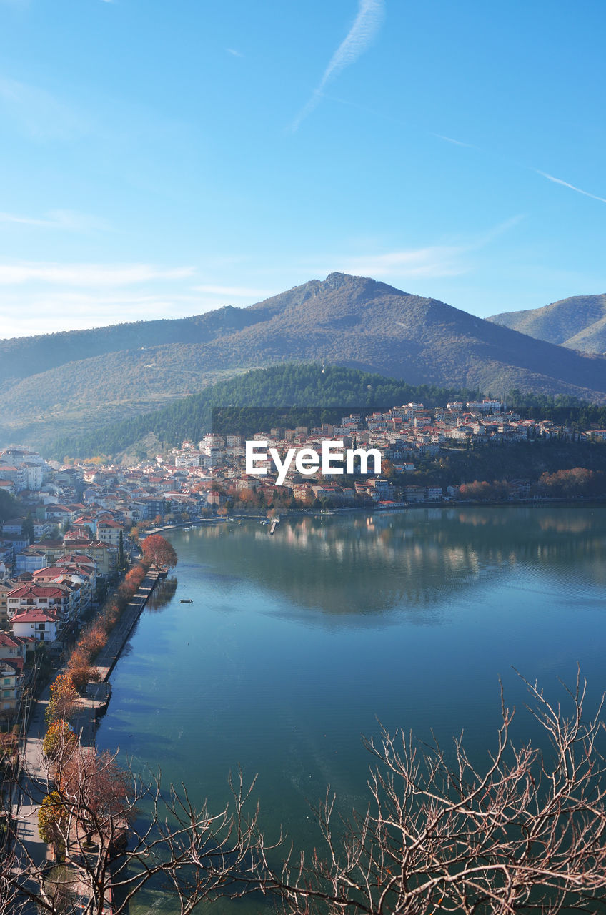 View of kastoria from the hill of prophet elias in kastoria , greece