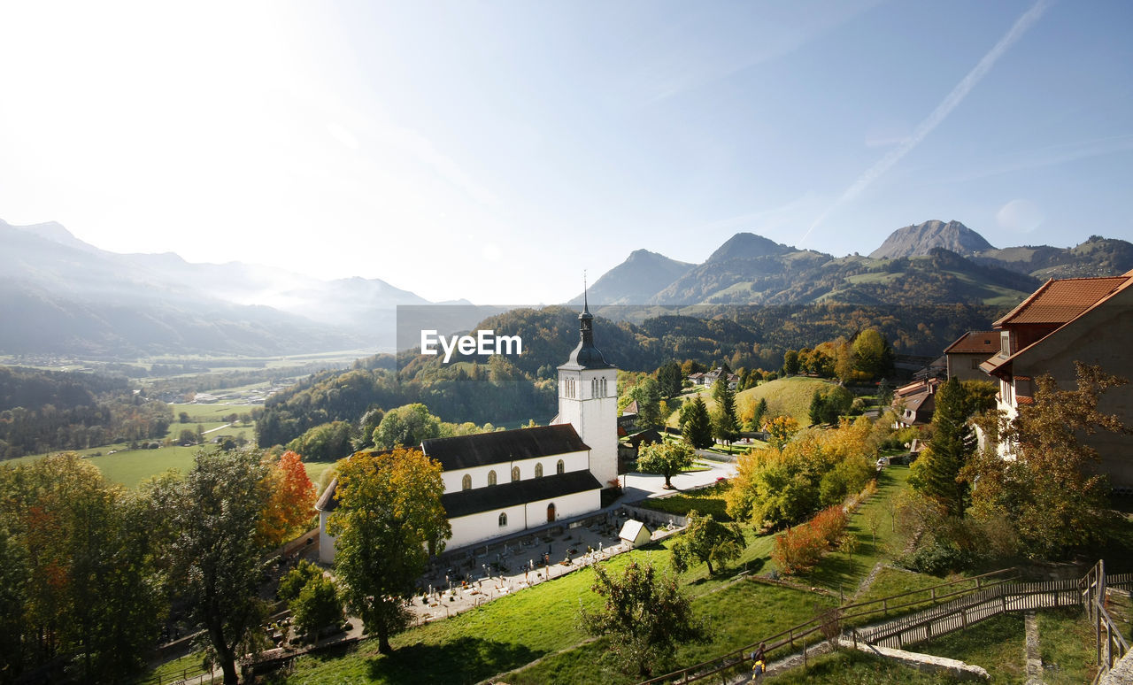 Scenic view of mountains against clear sky