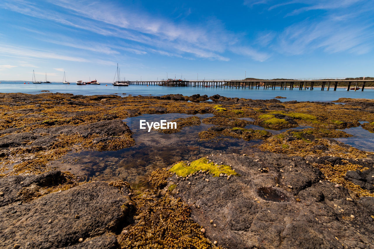 Scenic view of beach against sky