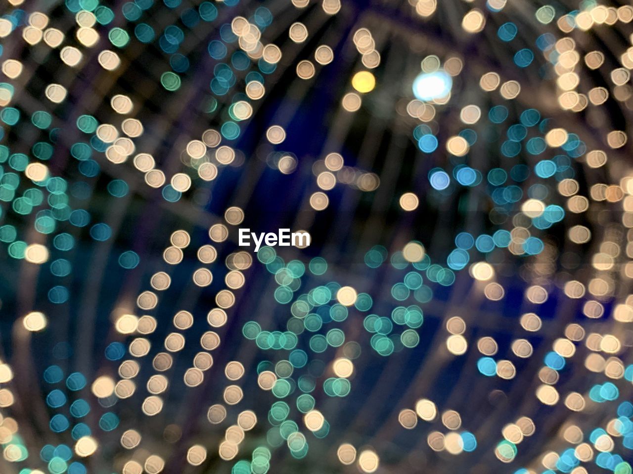 Defocused image of illuminated christmas lights