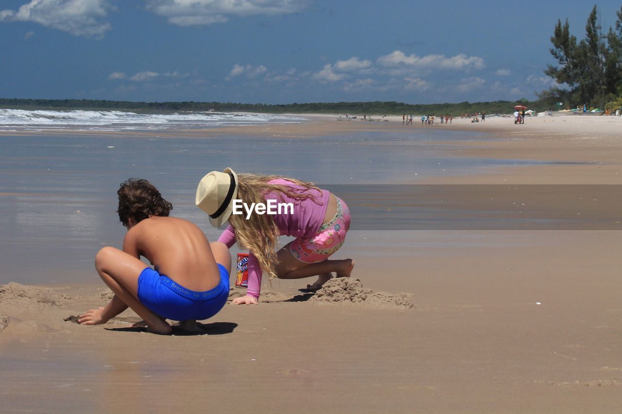 Scenic view of beach against sky