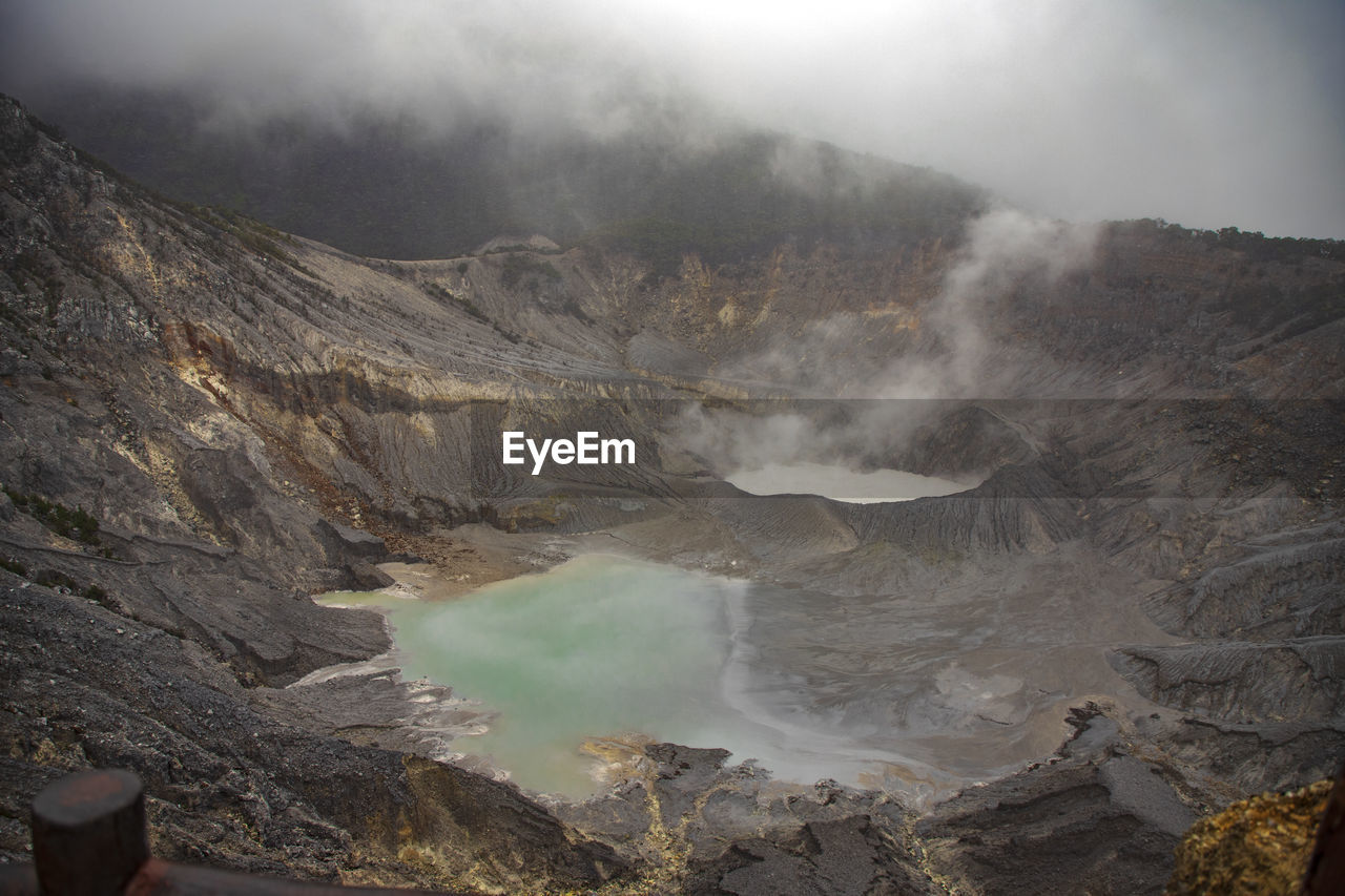 Scenic view of volcanic mountain