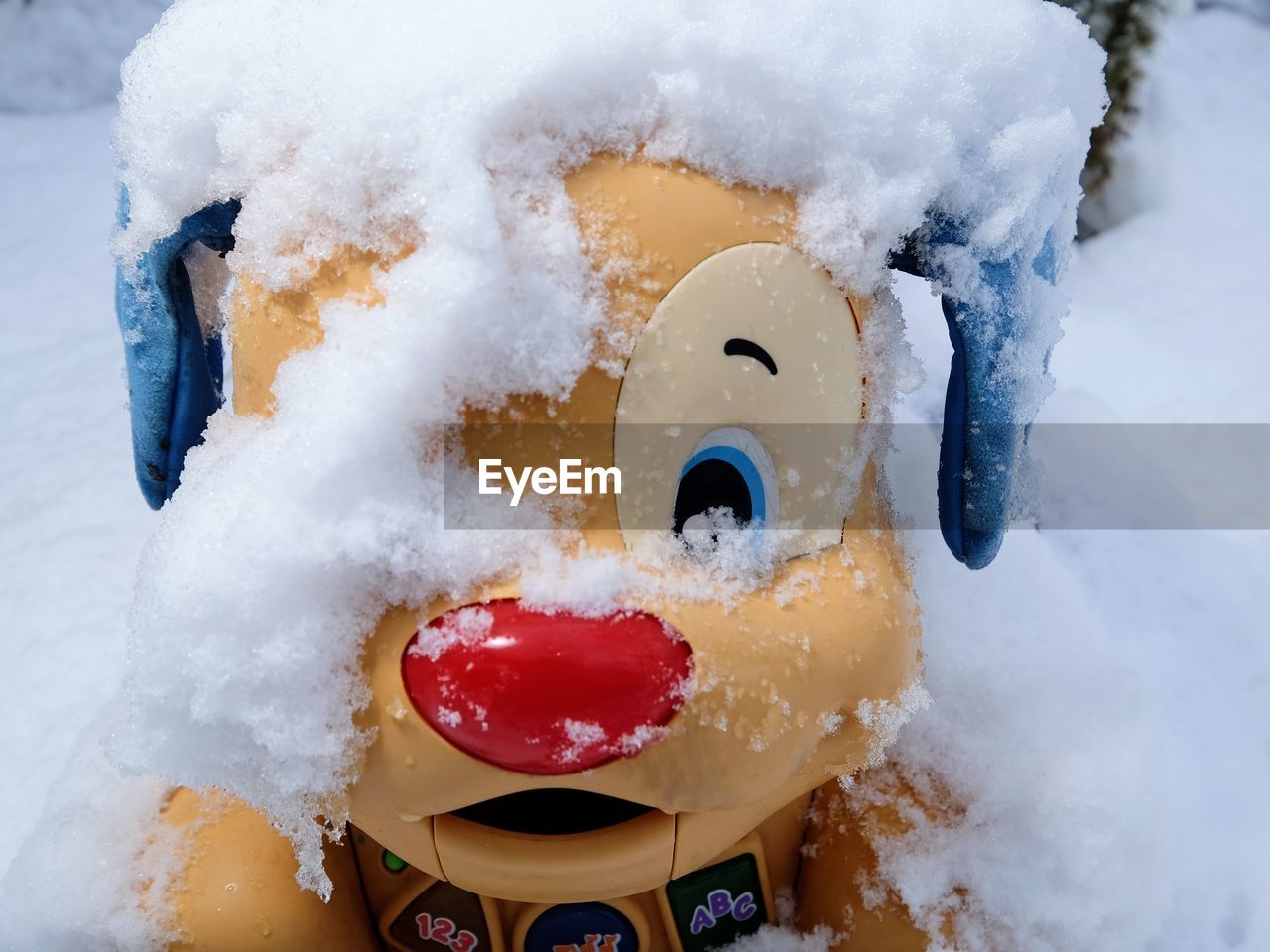 CLOSE-UP OF ICE ON SNOW