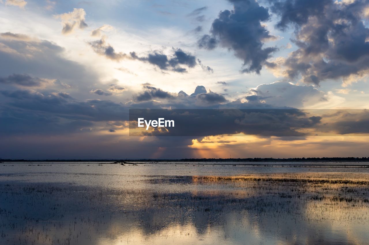 SCENIC VIEW OF SEA DURING SUNSET