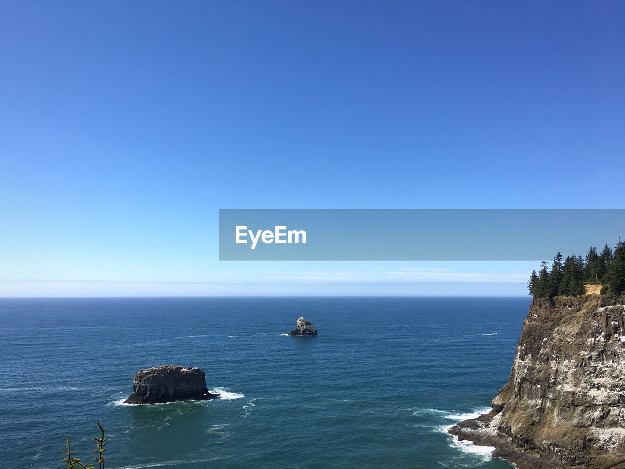 Boat in sea against clear sky