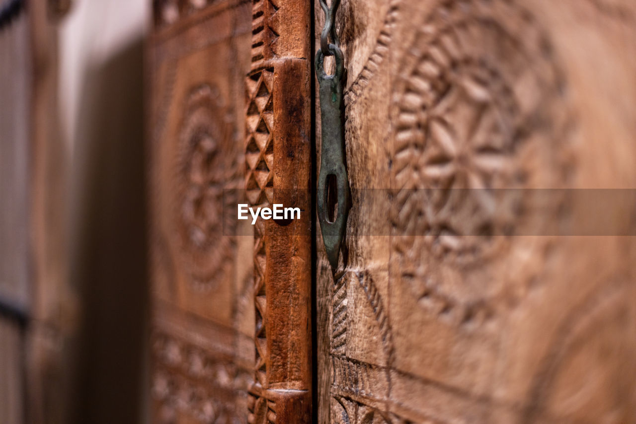 Carved door detail of a door in the middle east.