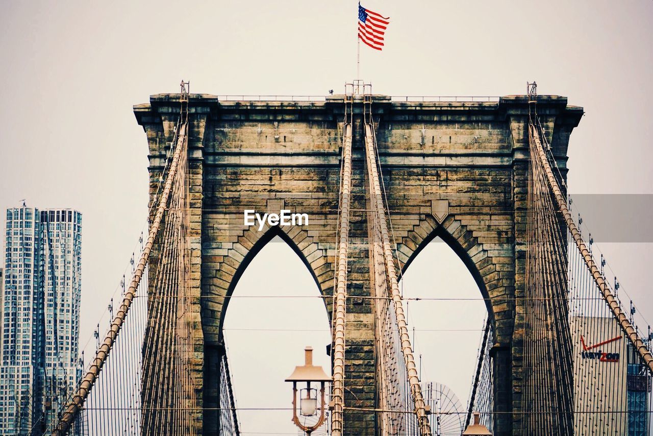 Low angle view of suspension bridge