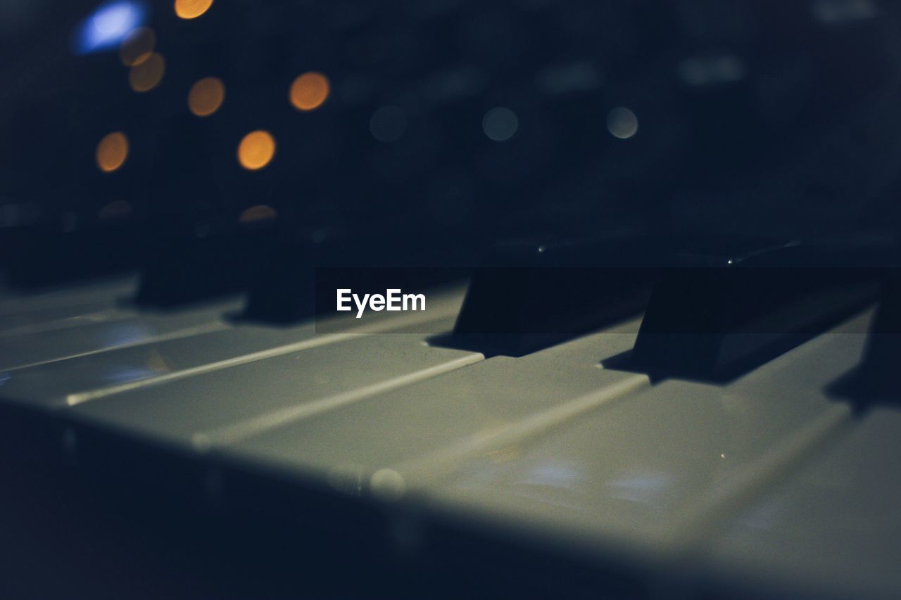 Close-up of piano keys