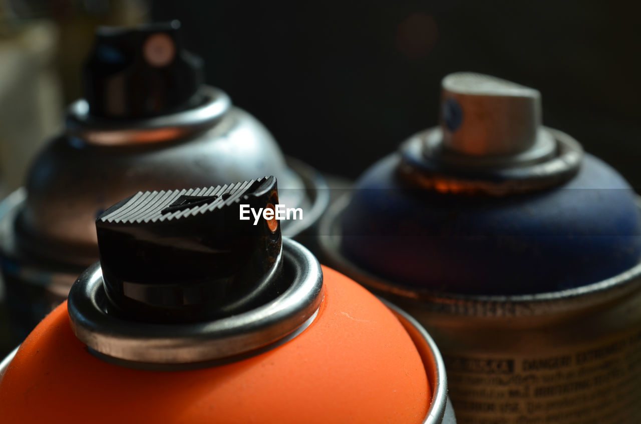 Detail shot of spray cans