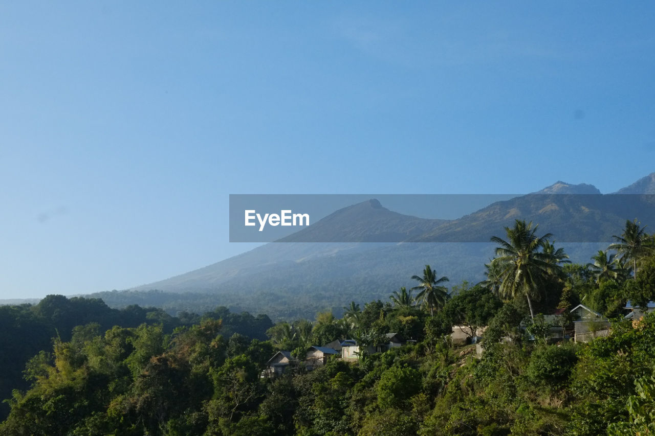 Scenic view of mountains against clear sky