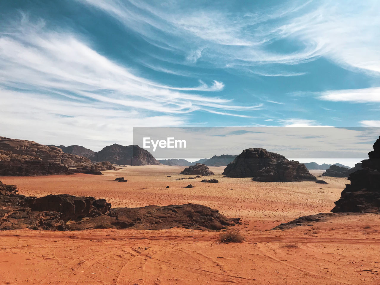 Scenic view of desert against sky