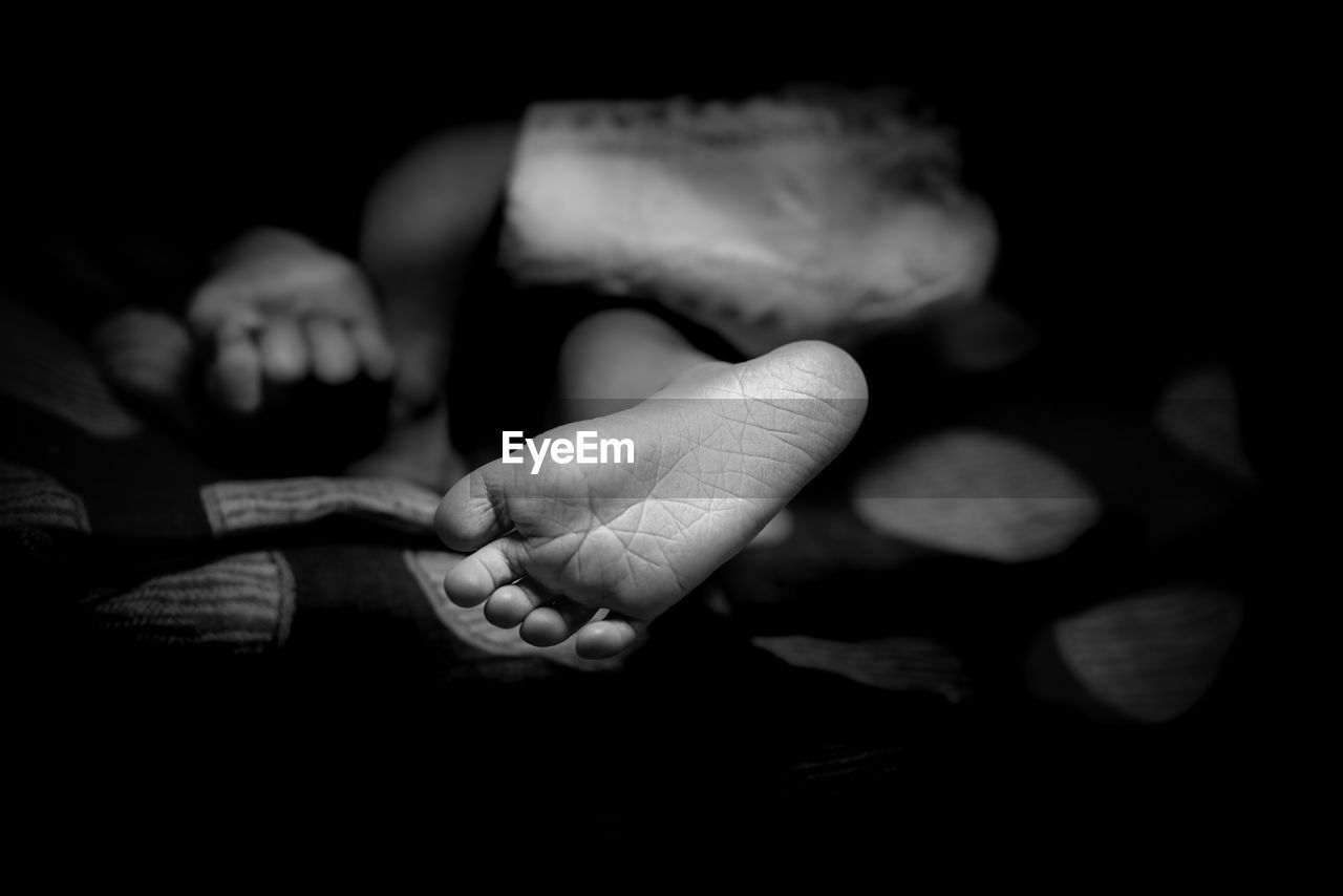 Close-up of a  cute baby foot