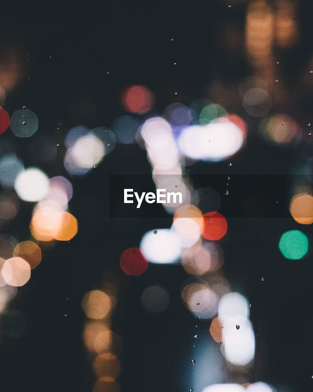 Defocused image of illuminated lights