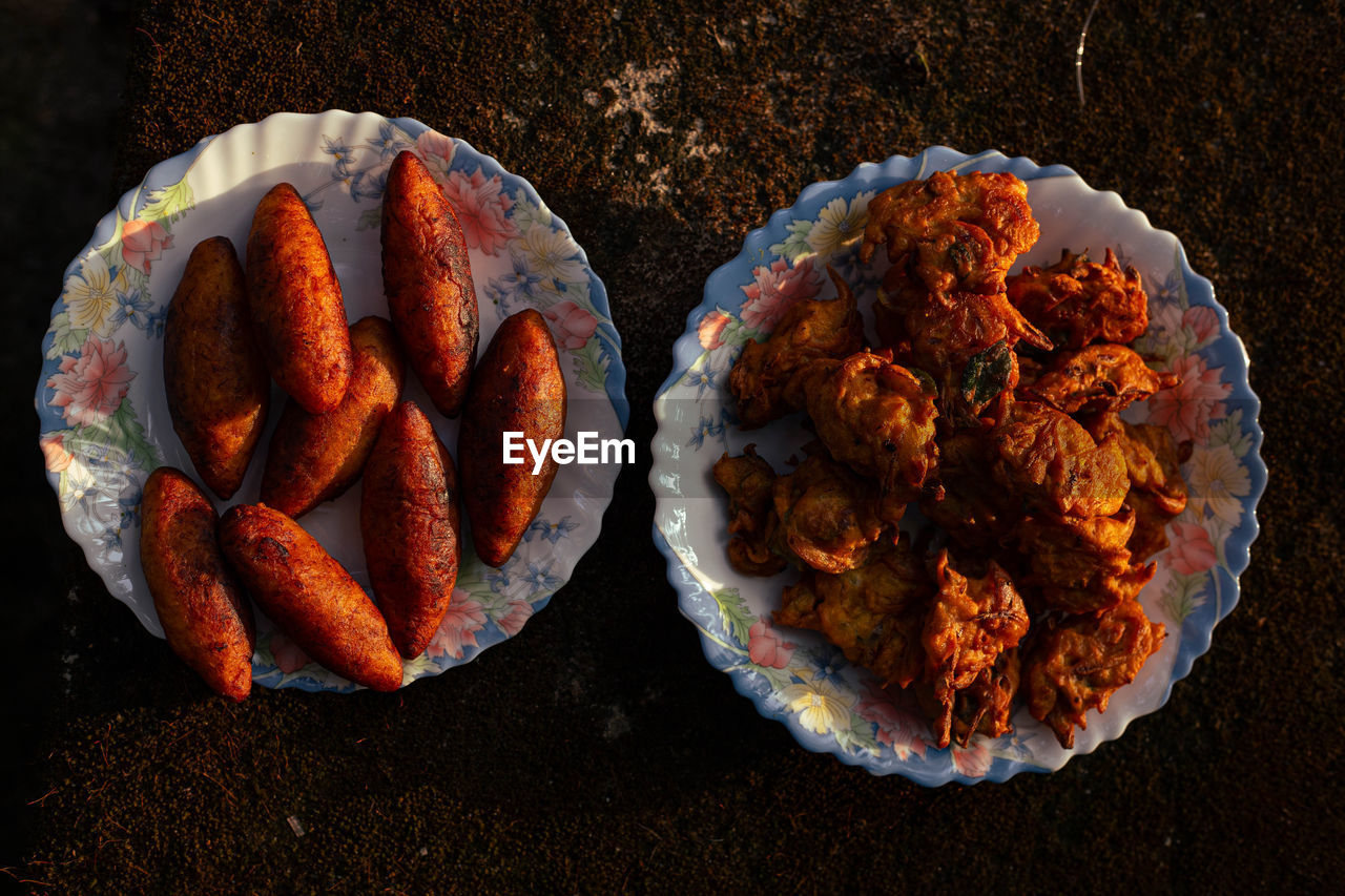 high angle view of food