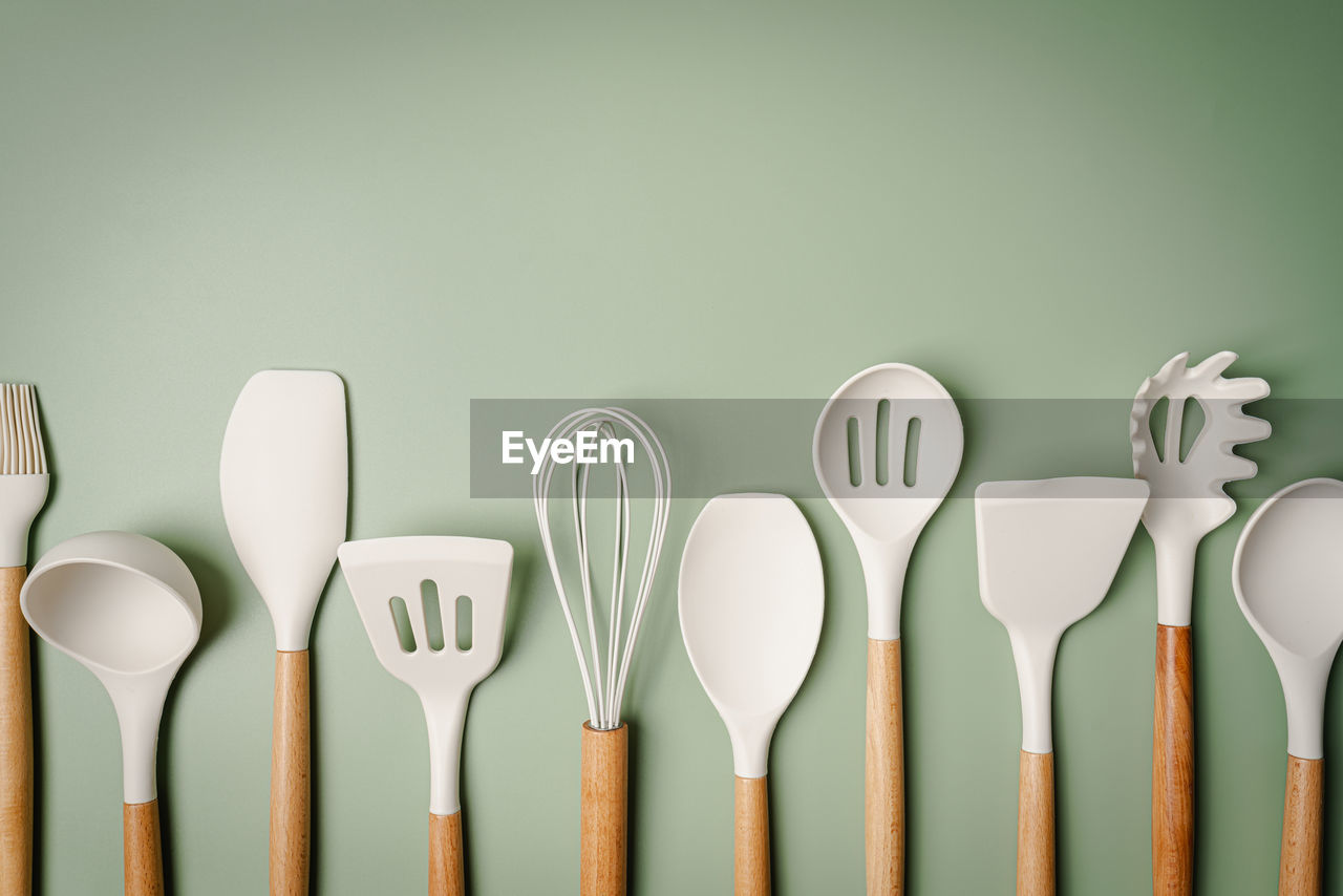 high angle view of spoon on table