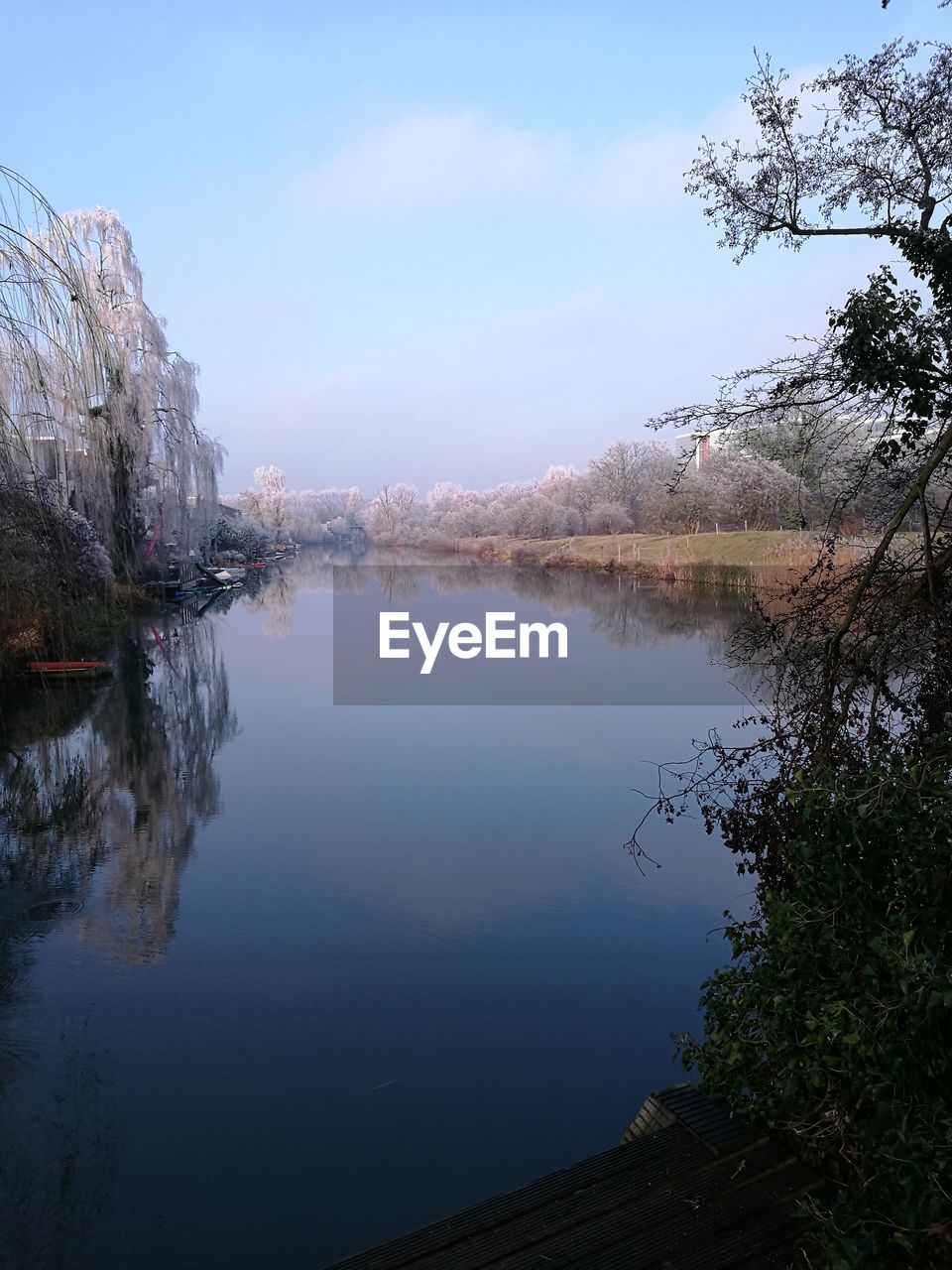 LAKE BY TREES AGAINST SKY