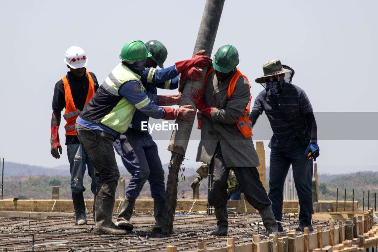 People working at construction site