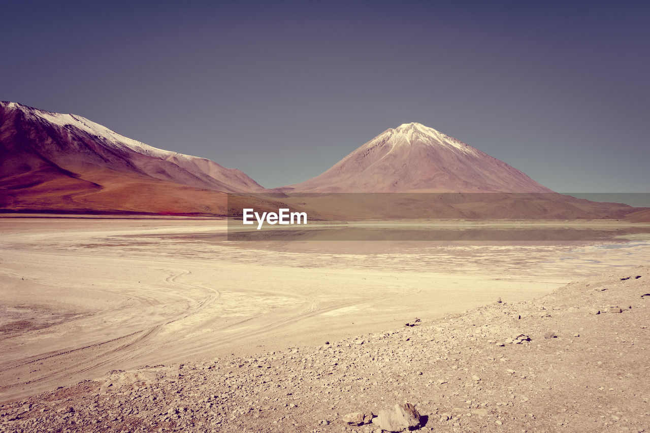 SCENIC VIEW OF MOUNTAINS AGAINST CLEAR SKY