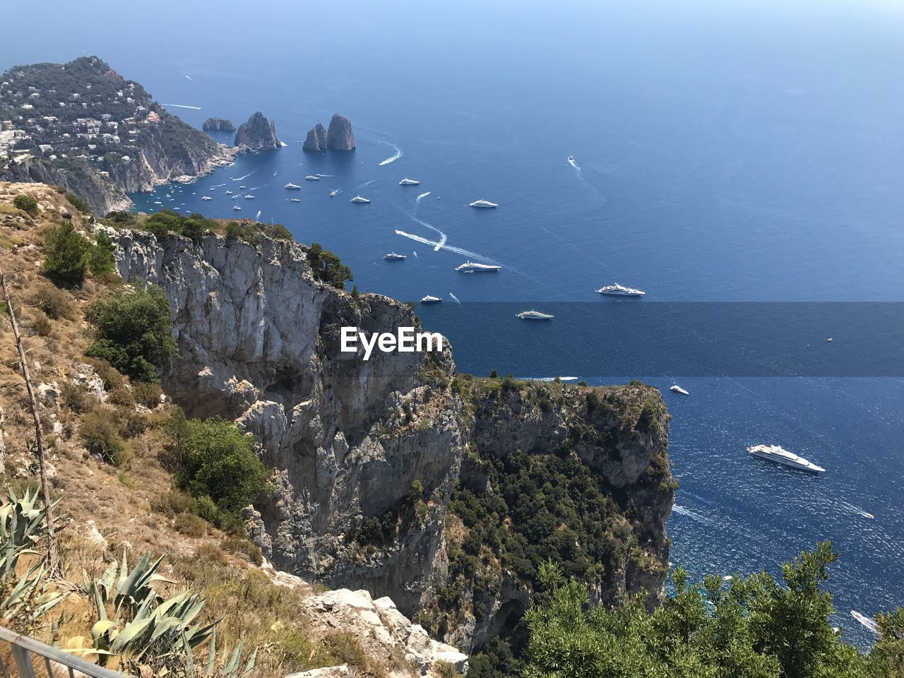 High angle view of sea against sky