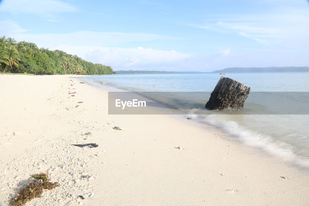 Scenic view of beach against sky