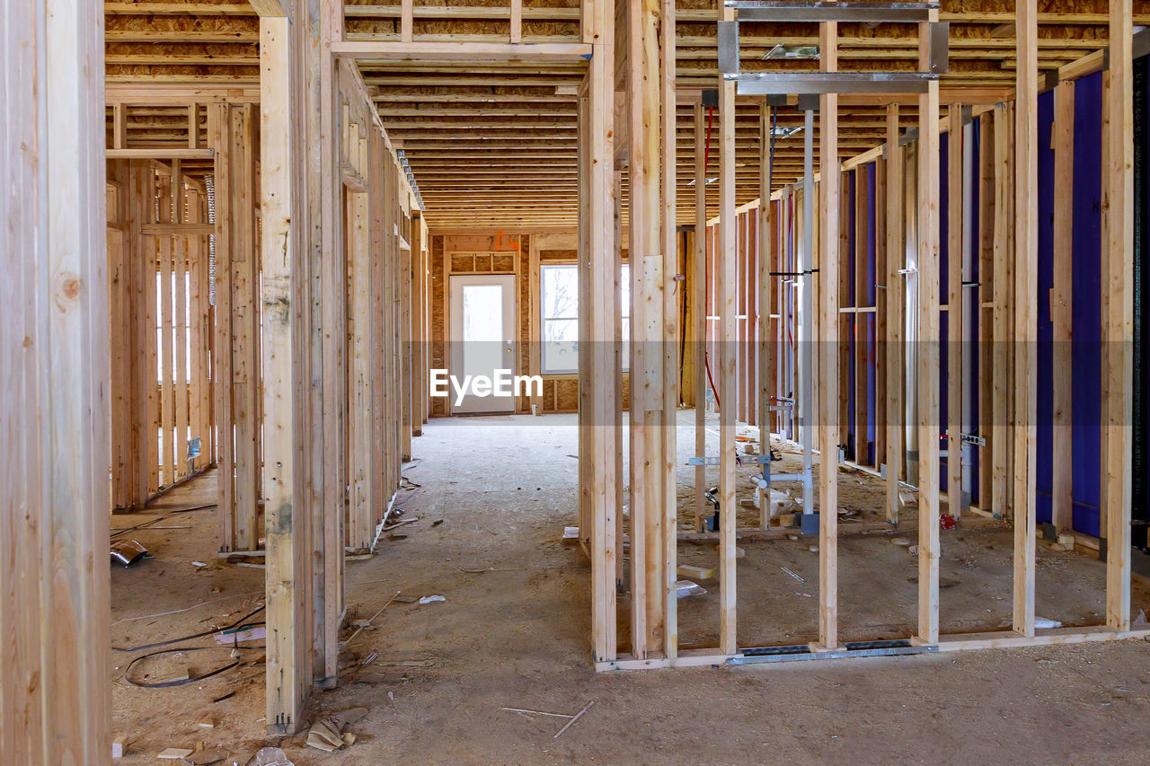 Interior view of a house under construction