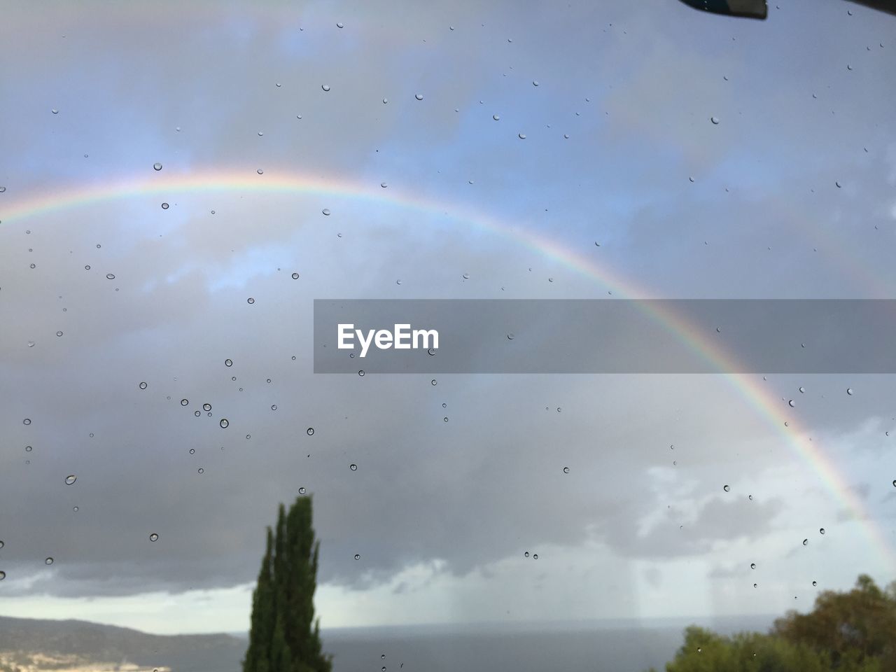 SCENIC VIEW OF RAINBOW IN SKY WITH TREES