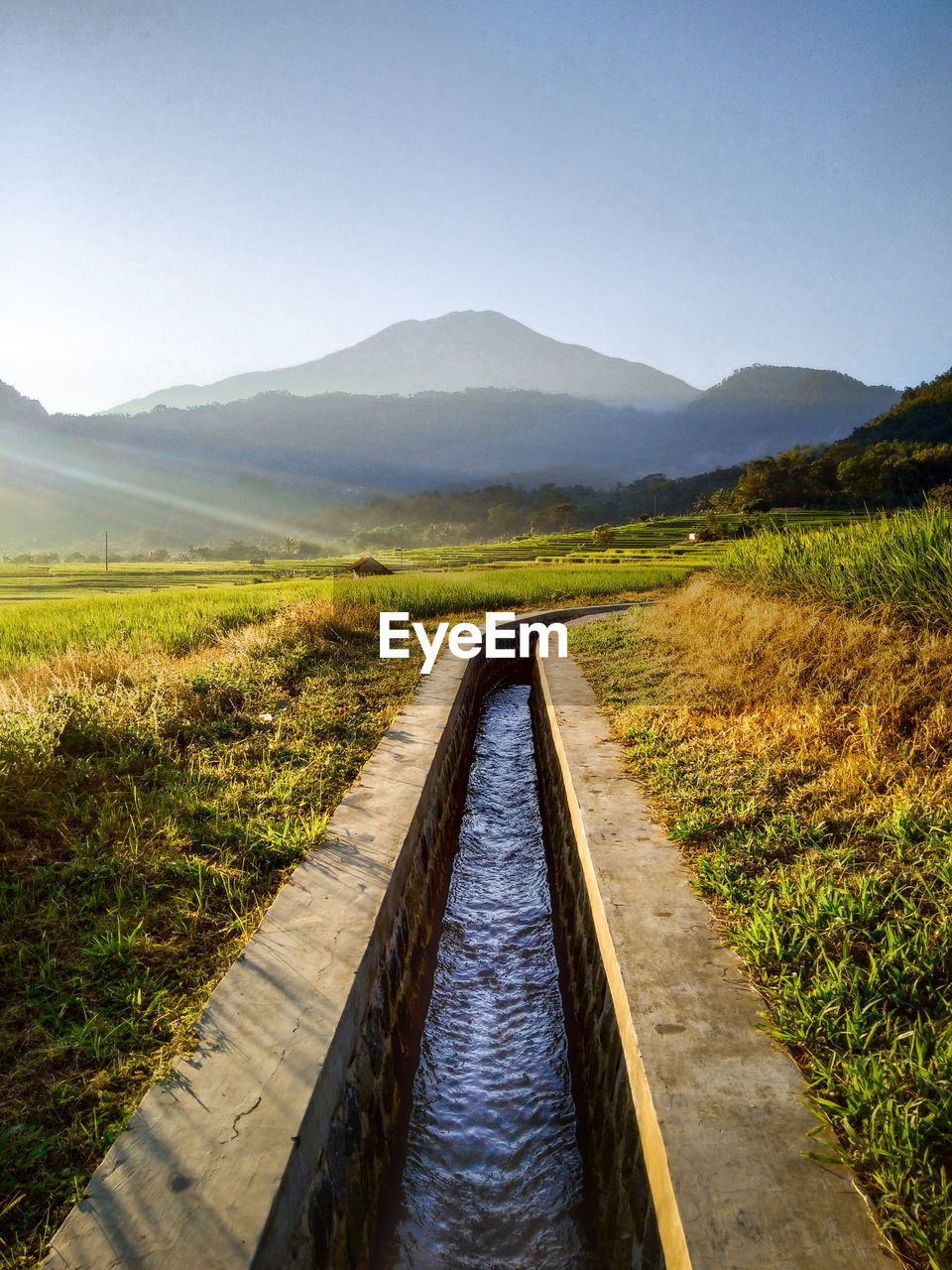 Scenic view of land against sky