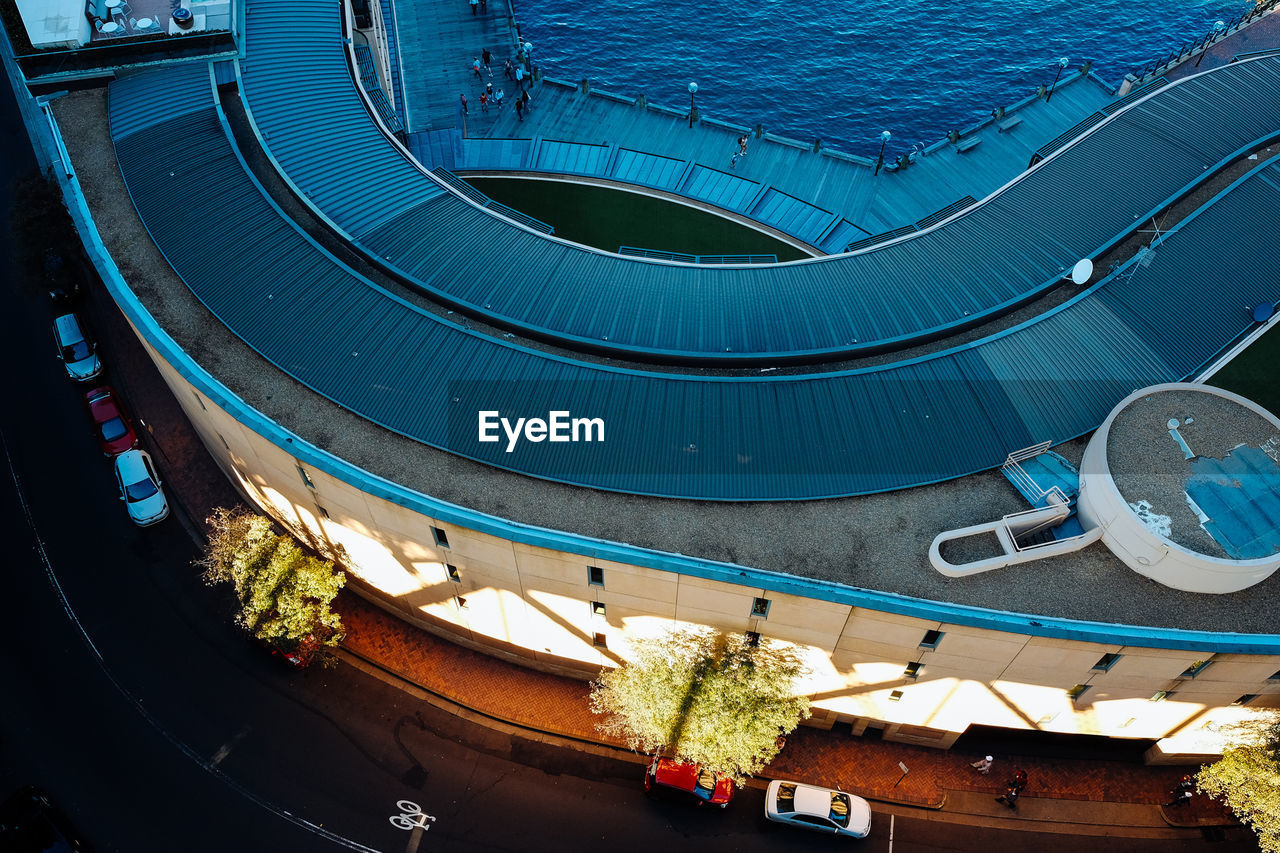 HIGH ANGLE VIEW OF MODERN BUILDINGS