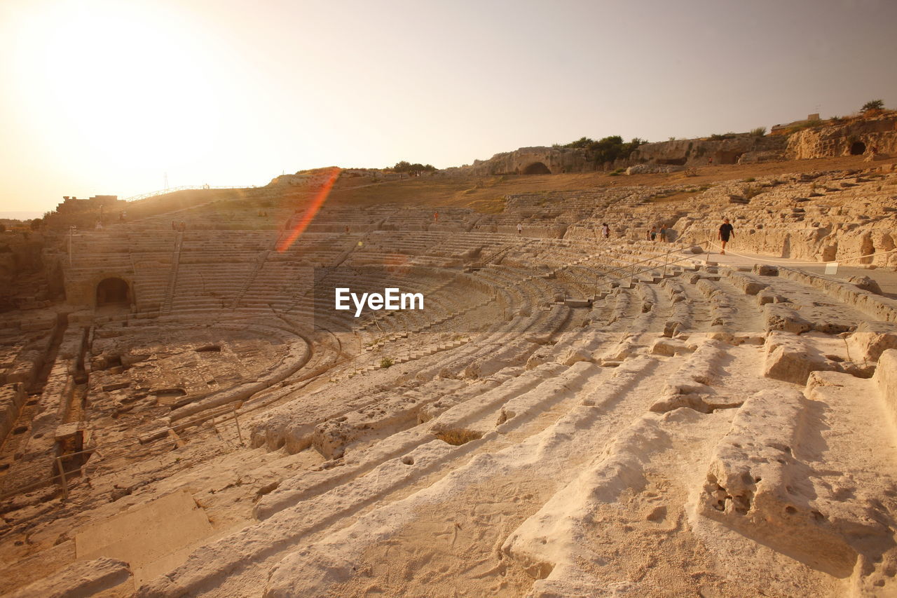 Amphitheater against clear sky