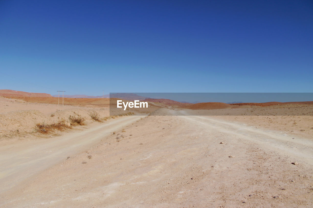 Scenic view of landscape against clear blue sky