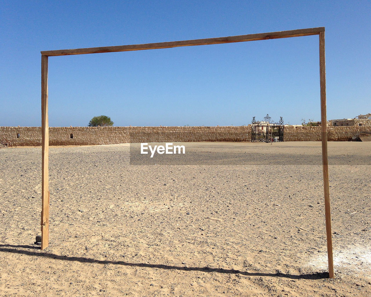 Scenic view of field against clear sky