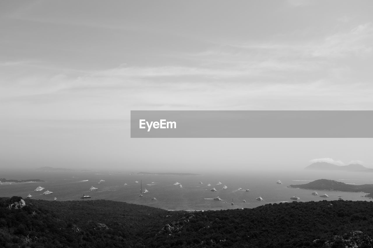 Yachts in the porto cervo's gulf