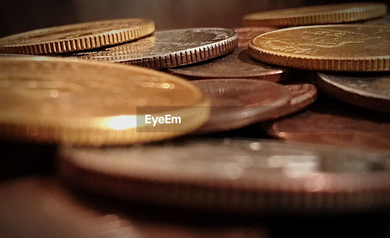 Detail shot of coins