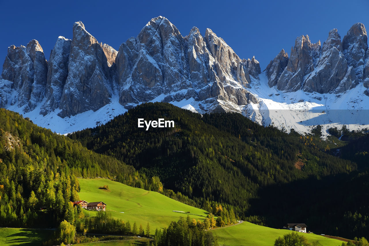 Scenic view of snowcapped mountain against sky