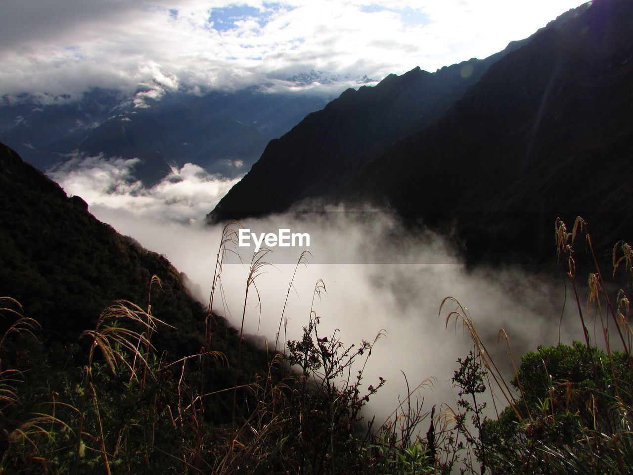 Scenic view of mountains against sky