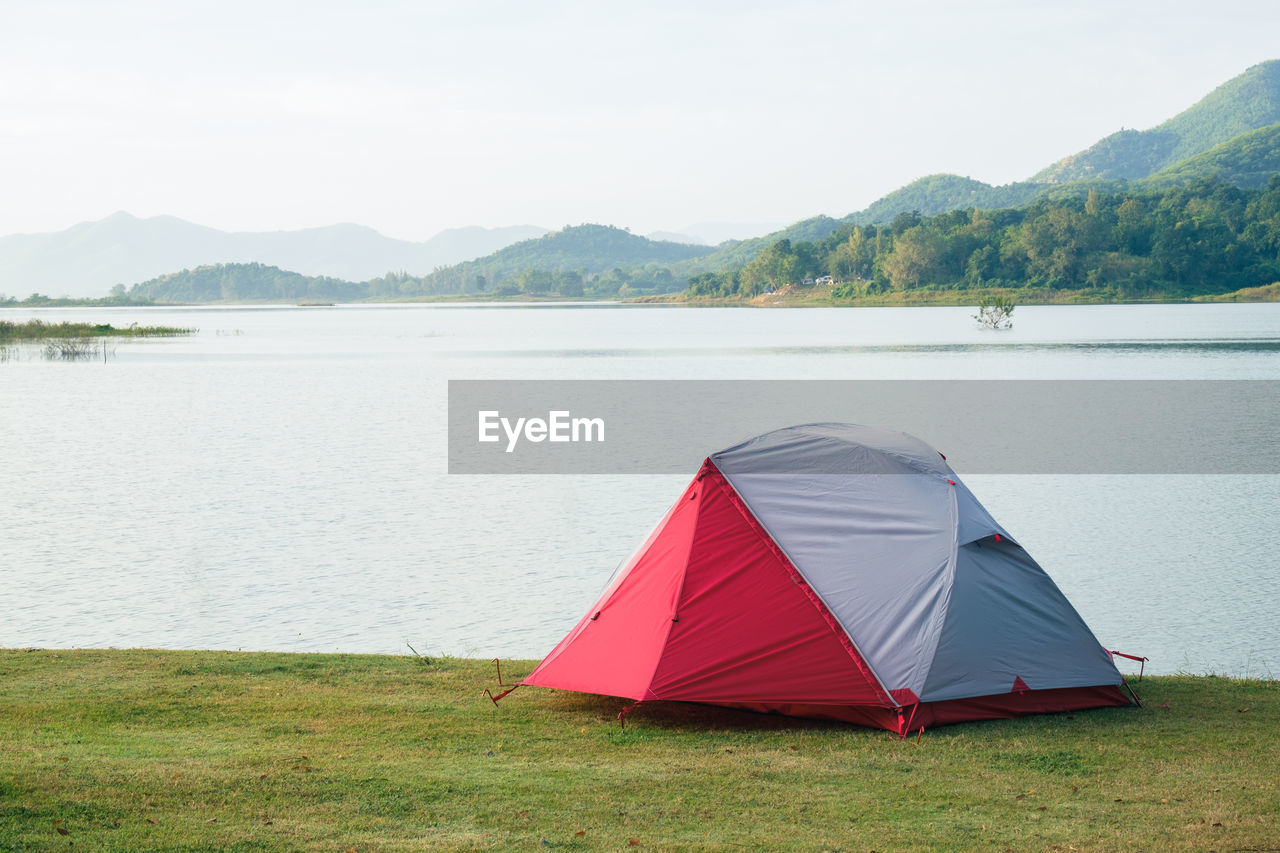 tent in lake