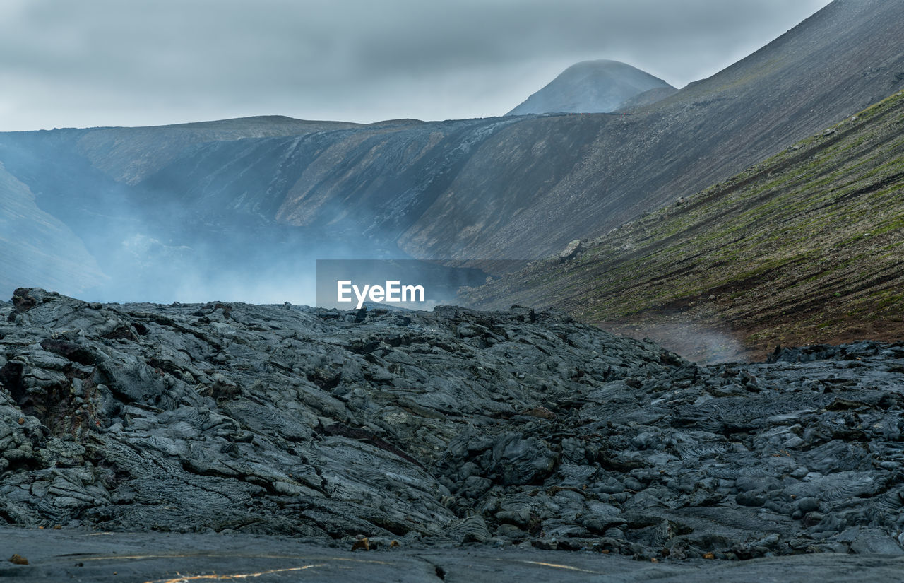 SCENIC VIEW OF VOLCANIC MOUNTAIN