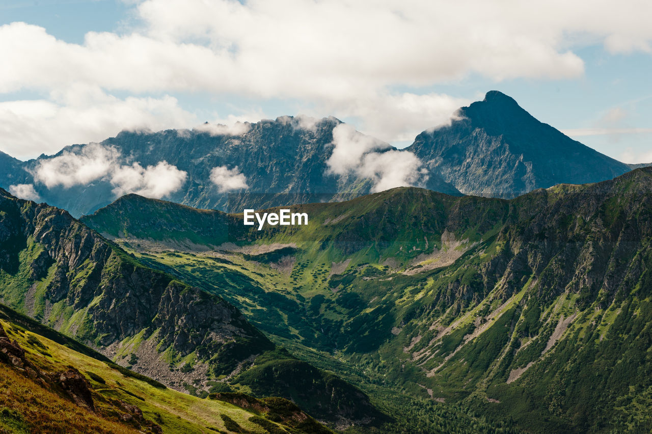 Scenic view of mountains against sky at tatra national park
