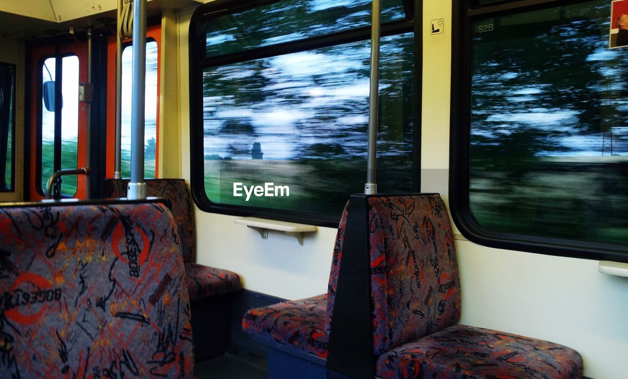 Close-up of train window