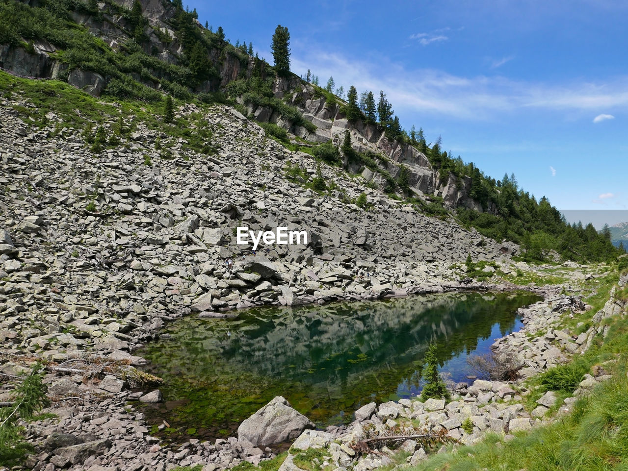 Scenic view of the striking dolomite mountains in summer
