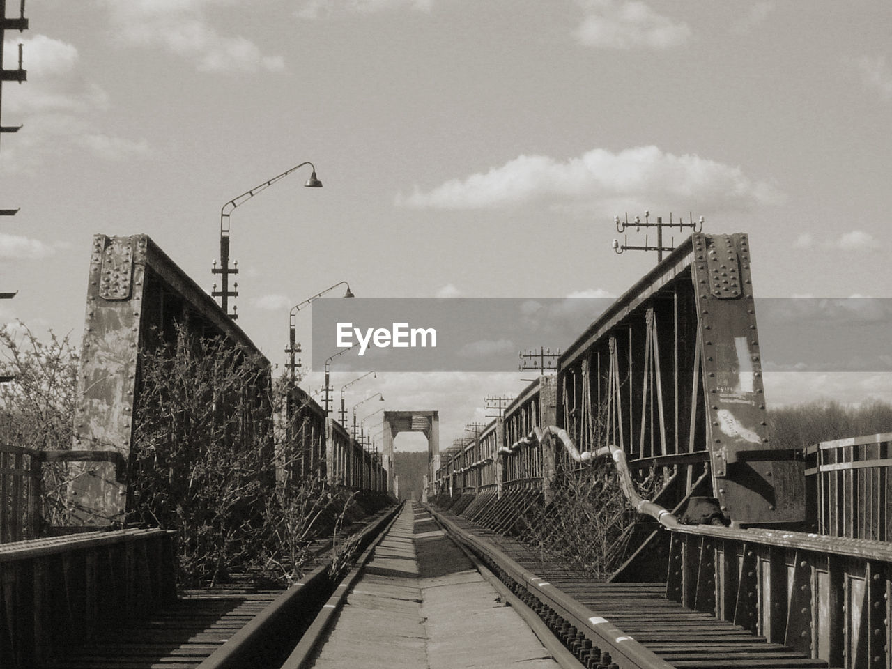 Railway bridge against sky